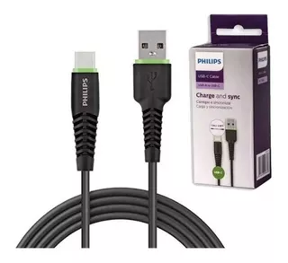 Cable Usb Philips Tipo C Mallado 1,2m Para Samsung Motorola