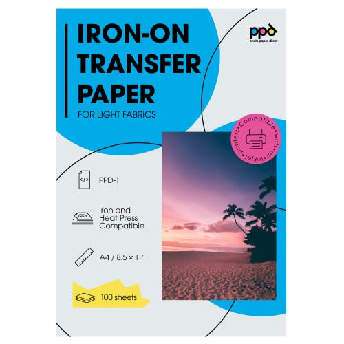 Inkjet Premium Iron-on Light T Shirt Transfer Paper Ltr...