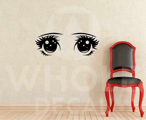 Vinilo De Pared Ojos De Mujer Estilo Manga Anime Decal