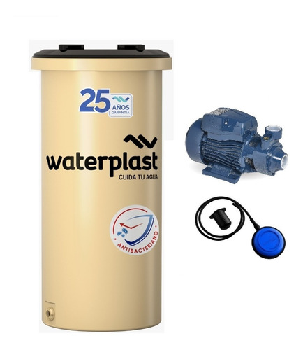 Combo Tanque Cisterna Waterplast 200 Lt + Bomba 1/2hp+ Aut