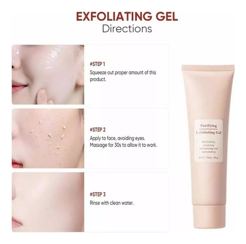 Gel Exfoliante Purificante, Limpiador Exfoliante Facial 3 Pi