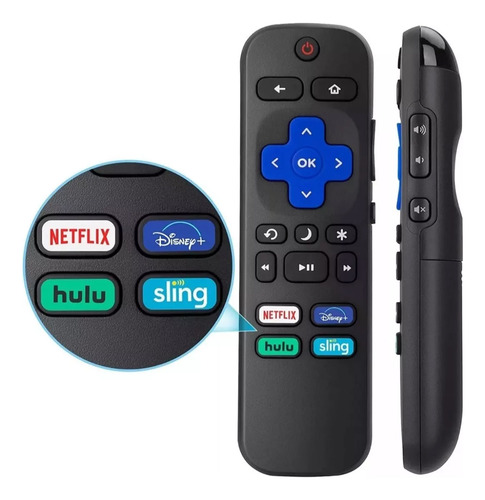 Control Cenrap Para Televisión Tv Compatible Roku Philips Jvc Sharp Onn Tcl Con Apps
