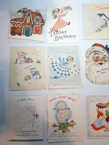 Imagen 2 de 7 de Antigua Tarjeta Saludo Cumpleaños Ingles Lote X 10 Ro 1129
