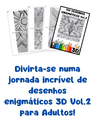 Kit 100 Desenhos Para Colorir Adulto em Folha A4 - 2 por Folha