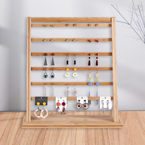 Estante De Exhibición De Aretes De Madera Para Colgar