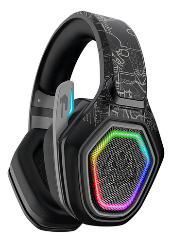 Fones de ouvido para jogos sem fio Transformers Bluetooth TF-G01 pretos com luz LED