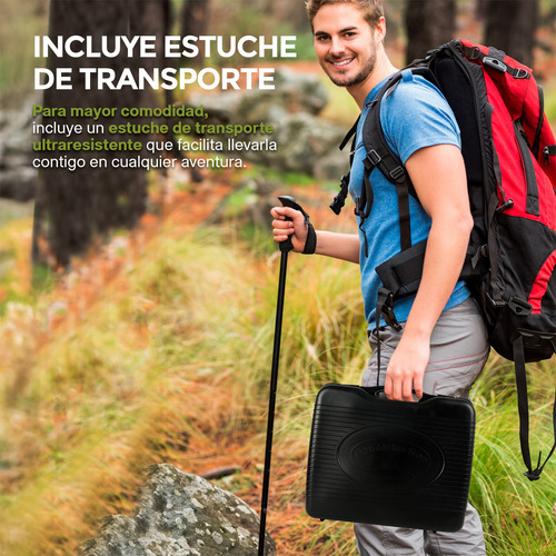 Parrilla de Gas Portátil para Camping, para Cartuchos de Gas Butano, Estufa para Acampar Acero Inoxidable, Ajuste de Flama y Estuche de Transporte