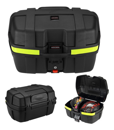 Maletero Para Moto Con Respaldo Top Case Para 2 Cascos 52l