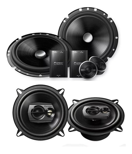 Kit 2 Vias 60w Pioneer 6 + Par Alto Falante 5 Polegadas 60w