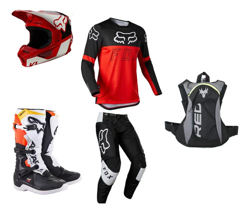 Capacete + Bota + Mochila +  Calça Camisa