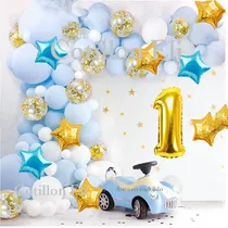 Comprar Set Deco Globos Cumple Primer Añito 1 Año Num. Grande Piñata