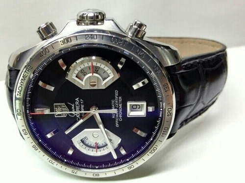 Reloj Tag Huer Grand Carrera Calibre 17, Cuero, Negro