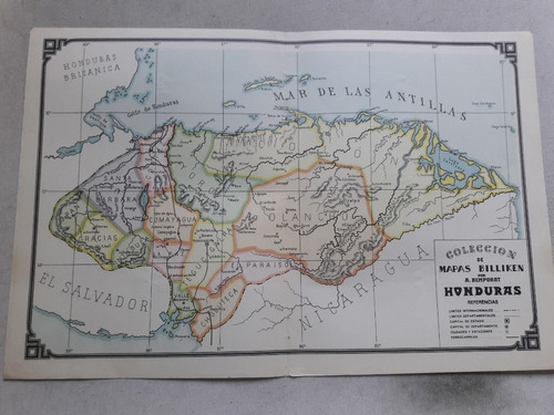 Lamina Coleccion De Mapas Billiken Honduras Por Bemporat