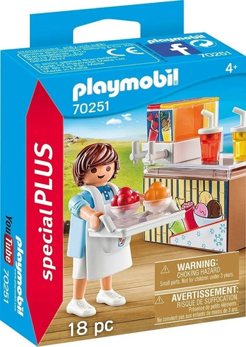 Imagen 1 de 7 de Playmobil Heladero Con Barra De Jugos Special Plus 70251 Edu