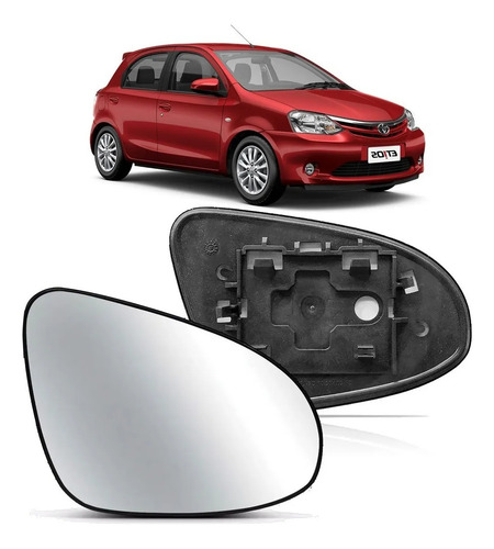 Lente Espelho Retrovisor Etios 2015 Ao 2021 - Base Quadrada.