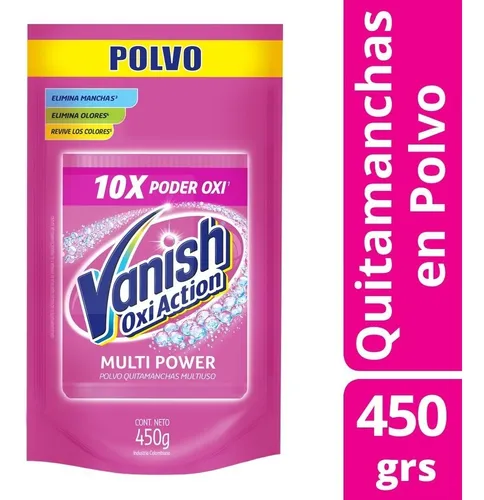 Vanish Quitamanchas En Polvo Rosa Repuesto Doypack X 450 Gr
