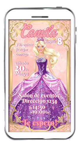 Invitación Digital Barbie #2 Tarjeta Digital
