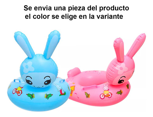 Salvavidas Conejo Flotador Inflable Andadera De Bebes 65 Cm