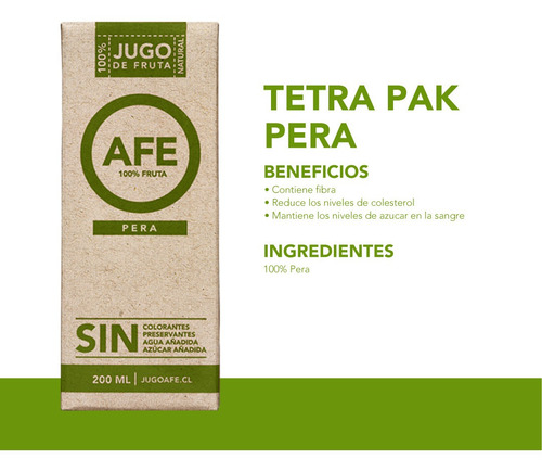 Jugo En Caja Afe Pera 3x200cc