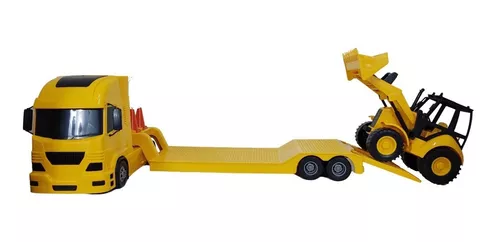 Caminhão Brinquedo Infantil Pollux Com Trator Carregadeira