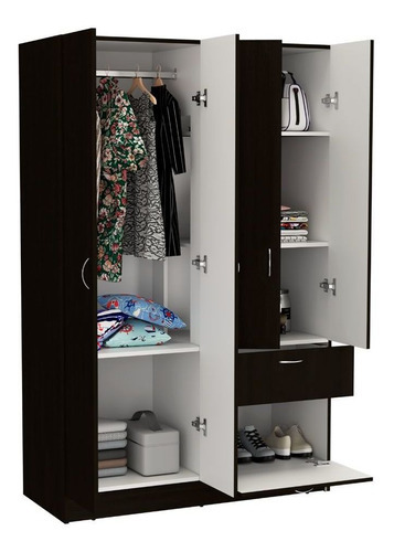 Closet Zoa Wengue Y Blanco Color Negro