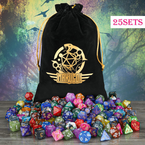 Juego De Dados Poliedricos 25 Piezas Para Dnd Y Rpg