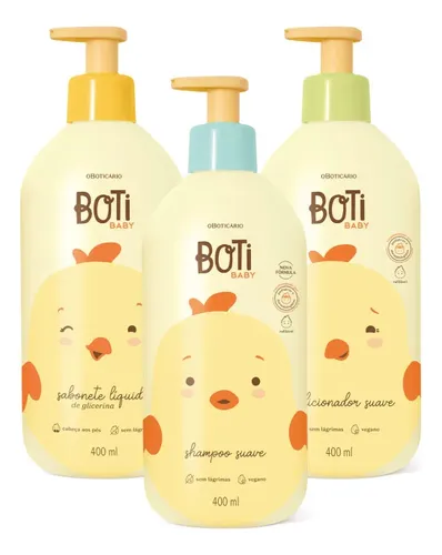 Combo Boti Baby: Shampo+condicionador+sabonete Líquido 400ml