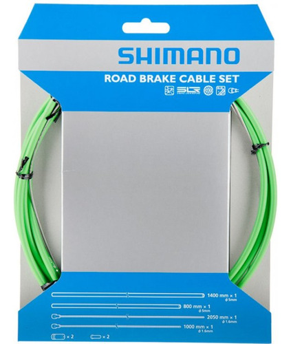 Kit Funda Cable Freno Shimano Color Verde 2 M. X 1.6 Mm