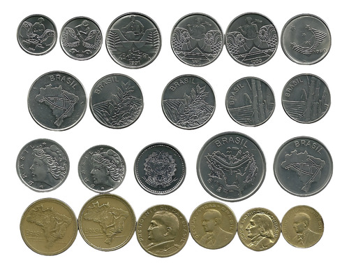 1 Cruzeiro 1945 1946 1979 1981 1990 + 2 Centavos 1969 +16moe