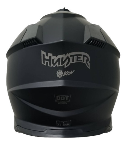 Imagen 5 de 7 de Casco Kov Motocross Hunter Negro Mate Certificado Dot Atv