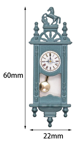 Reloj De Pared Para Casa De Muñecas 1/12, Reloj Azul