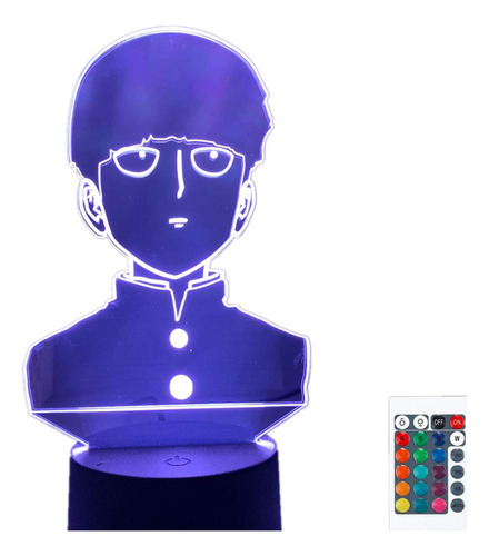 3d Lampara Anime Mafia Psicopata 100 Shigeo Figura Luz Niño