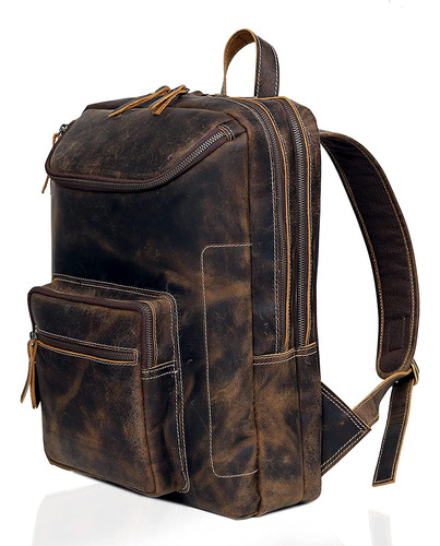 Mochila De Cuero Vintage Para Hombres