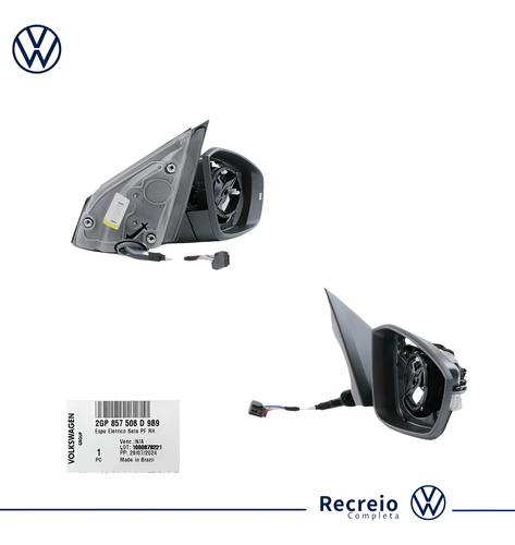 Retrovisor Com Pisca Lado Direito T-cross 2020 A 2023 Orig.