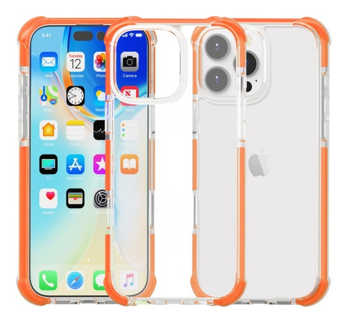 Capa Anti-choque Com Quatro Cantos Para iPhone 15/16