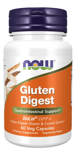 Gluten Digest, Now Enzimas Digestivas,probiotico  60 Cáps 