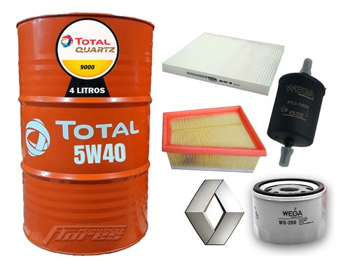 Cambio Aceite 5w40 6l + Kit Filtros Renault Duster Oroch 1.6