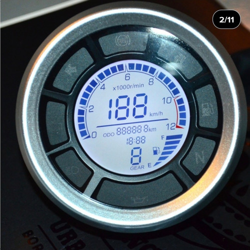 Motocicleta Lcd Digital Velocímetro Odômetro Tacômetro Mf-6