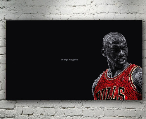 Cuadro Decorativo Michael Jordan Letras Color Negro