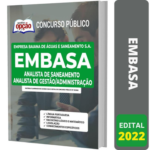 Apostila Concurso Embasa - Analista De Gestão Administração, De Professores Especializados.