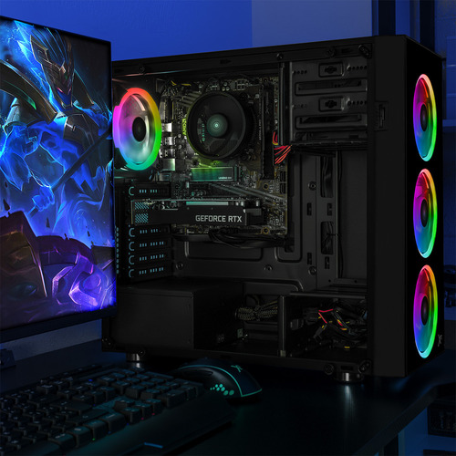 Xtreme Pc Gaming Geforce Rtx 3050 Amd Ryzen 5 5500 16gb Ssd 1tb Monitor 23.8 144hz Wifi Black