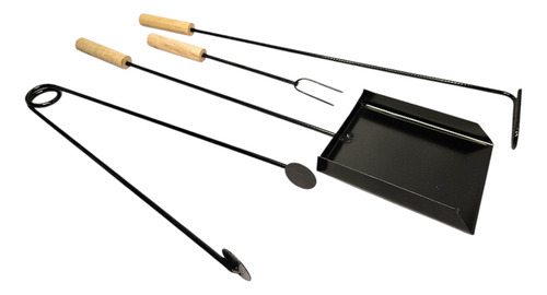 Set Asado Parrilla Kit Asador X4 Unidades Pala Atizador Tenedor Pinza - X 10 Unidades (juegos)