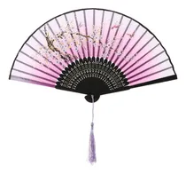 Comprar Abanico Plegable De Bambú, Ventilador De Mano, Pintura De Es