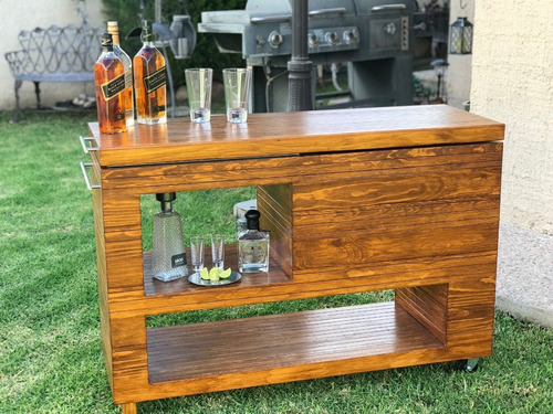 Imagen 4 de 6 de Hielera De Madera Premium Con Tina De Acero Inoxidable