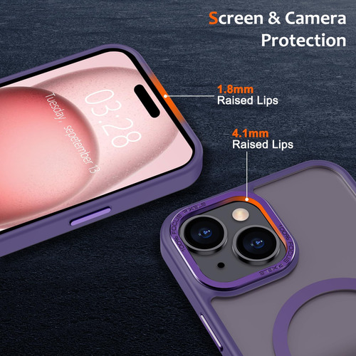 Anuck Para iPhone 15 Plus Case De Teléfono Magnético Con Tpu