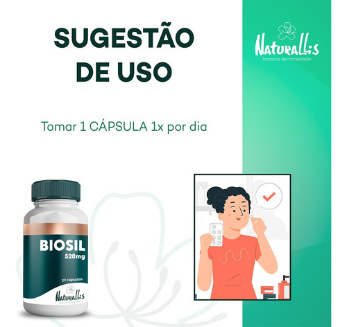 Biosil 520mg 30 Cápsulas Silício Orgânico - Original