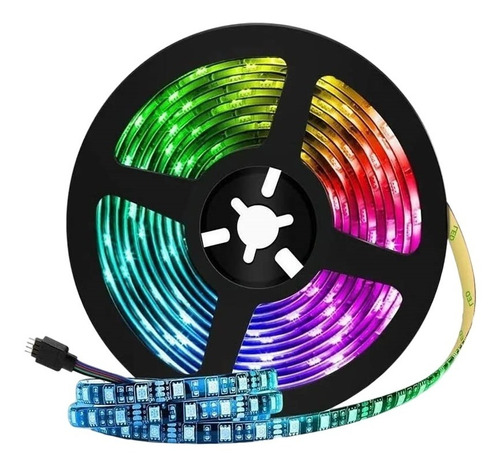 Kit Cinta Led Luces Rollo De 5 Metros Multicolor Rgb 3528