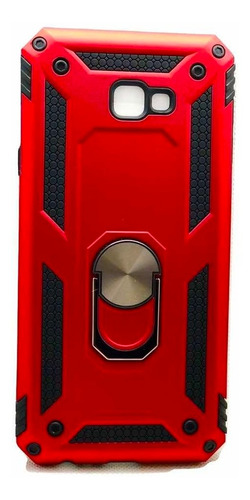 Funda J4 Core Y Plus Samsung Rojo + Mica Protector Anillo K