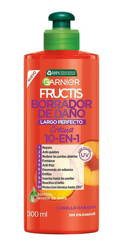 Crema 10 En 1 Garnier Fructis Borrador De Daño 300 Ml
