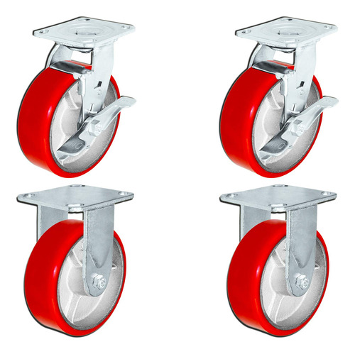Casterhq Juego 4 Rueda Alta Resistencia  5  X 2  Heavy Duty